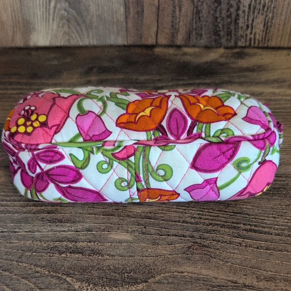 Vera Bradley Pink Tulip Cosmetic Case Makeup Bag Inside Mirror 4x8           M54